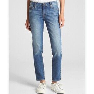 Gap 1969 Real Straight Jeans Francis Aria Medium Blue Denim  Mid Rise 29 T Tall